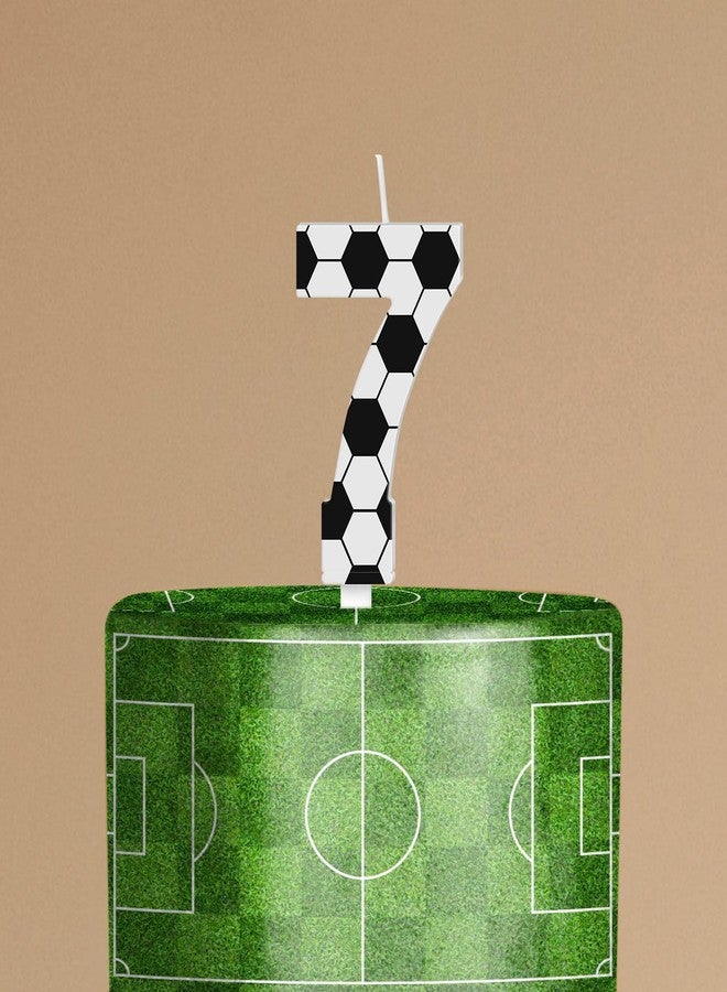 Conelist Soccer Number 7 Candles Soccer Ball Birthday Candles Cake Topper Decorations for Kids Adults Numeral Anniversary Celebrations Supplies - Image 1
